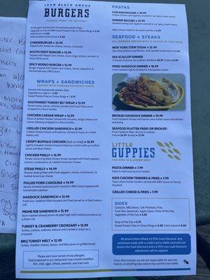 Menu side 2