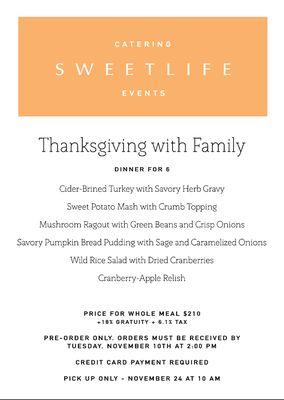 Come celebrate Thanksgiving with SweetDiner!