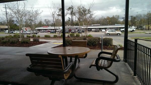 New outside tables.