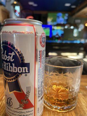 Beer and bourbon