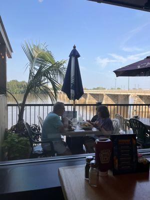 View of Susquehanna River from inside table.