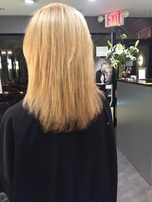 After olaplex treatment but before the hair cut