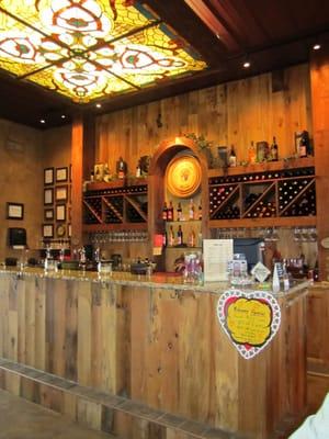 The bar in the tasting room at Ladoga Ridge Winery.