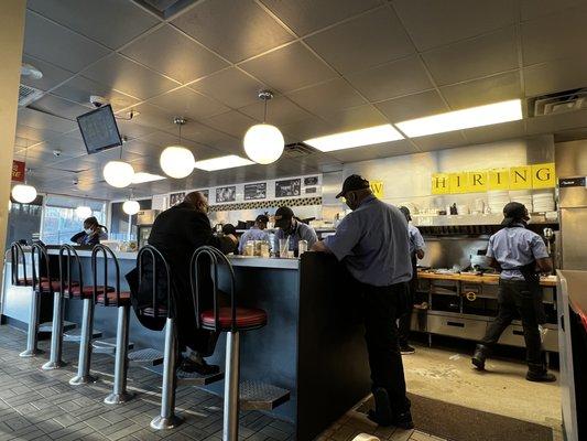 View of the counter seating area.