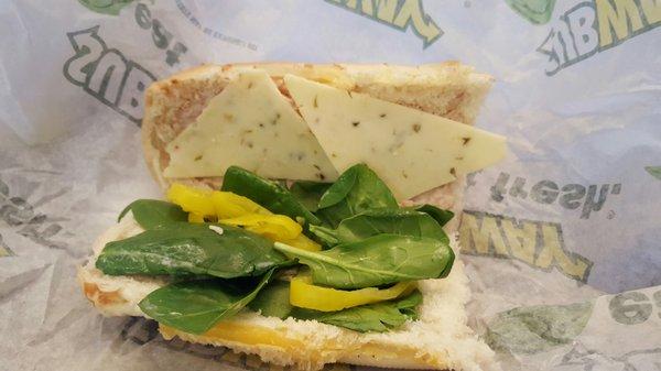 My "tuna" sandwich. Technology is amazing as I didn't know you could electroplate tuna to bread. Good job Subway scientists!