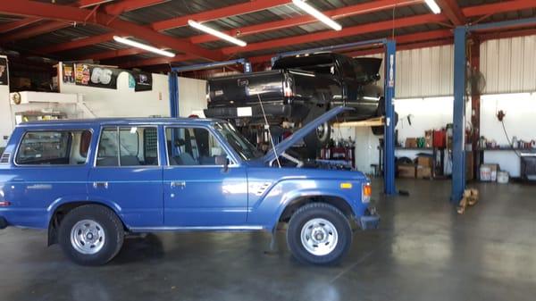 Check out this '87 Land Cruiser that we've have kept running for a loyal customer.