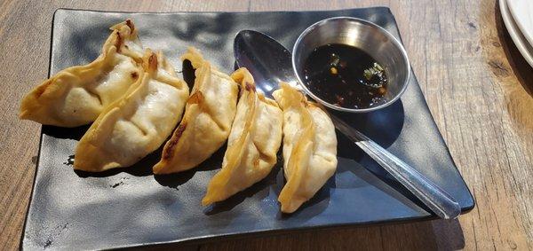 Chicken potstickers pan fried