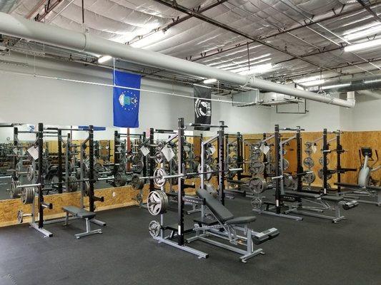 Racks! Flat, incline, or decline bench; press, squat...