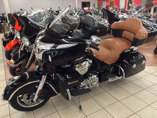 Indian Roadmaster on the metric showroom floor.  They will soon have a separate showroom just for their Indian Motorcycles line.