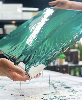 The process of creating Fluid Art is mesmerizing. Look at this beauty with just 3 colors.