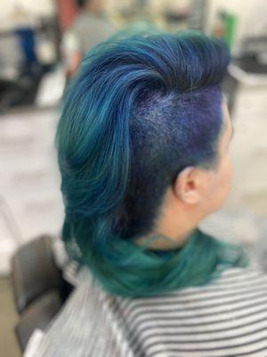 Exotic hair color and cut by austin