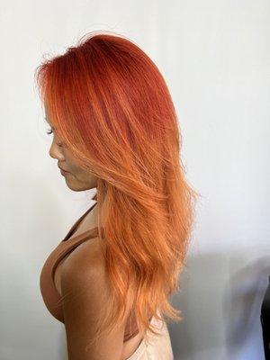 My new sunset color melt! I am very pleased with the results. Color has always been risky for me, a hit or miss. Major win with Hethur!