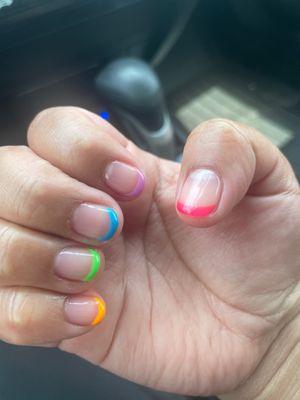 Neon Rainbow French Tips!