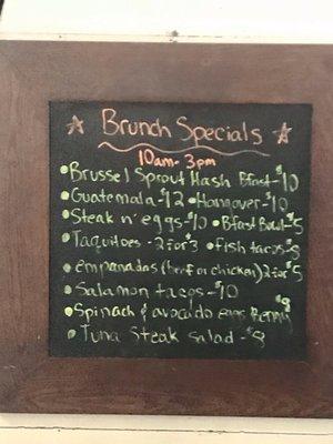 Brunch specials:  2/17/2020