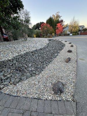 Hardscape at rock drainage