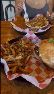 Burger  with truffle fries