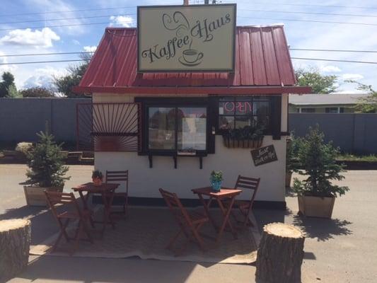 Tables and chairs are out for the warm season!