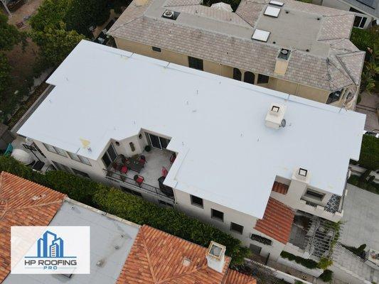 Commercial Roofing Application on a Residential Flat Roof.