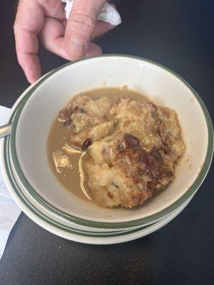 Bread pudding w/ rum sauce