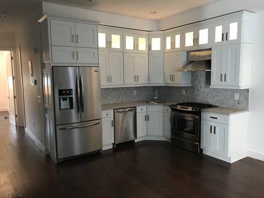 Double-Stacked Kitchen Cabinets