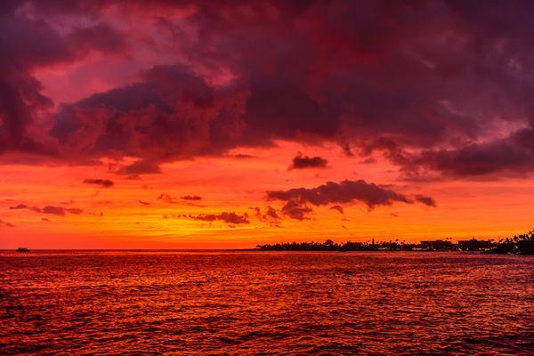 Kailua bay at sunset