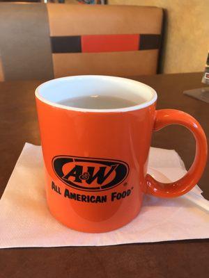 Hot tea serve on A&W mug