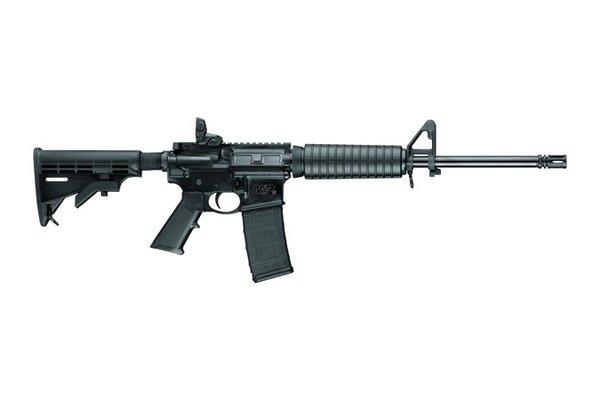 Smith & Wesson M&P-15 Sport II 5.56 NATO 16", hard coat black anodized finish, 6-position collapsible stock, Magpul MBUS rear sight, A2 fron