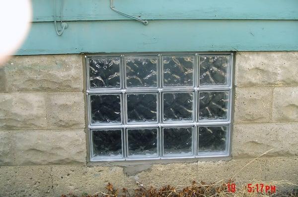 Glass block window in old house