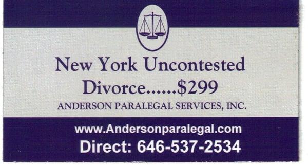 New York Uncontested Divorces...$299!