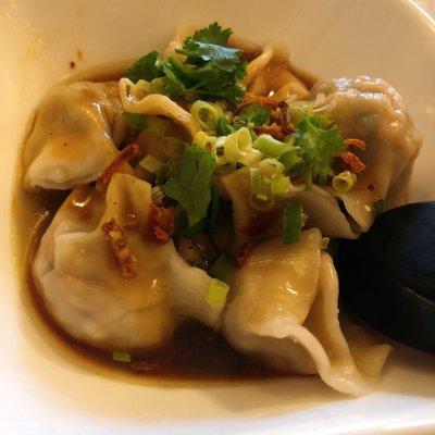 Spicy chicken and chive dumplings