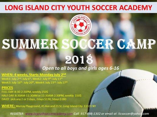 Summer Soccer Camp 2018! http://licyouthsocceracademy.com