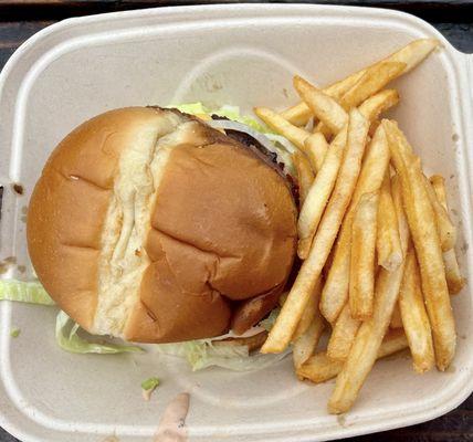 Burger and fries