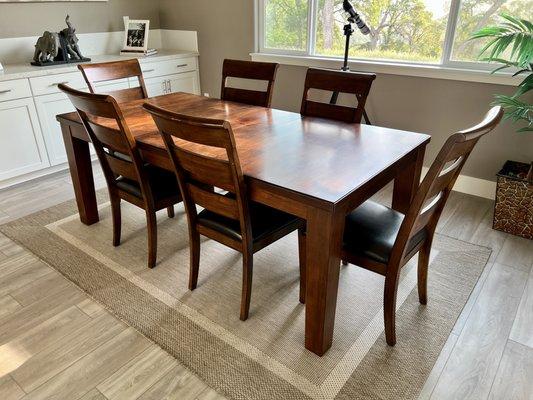 40" x 78" Table with six matching chairs