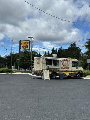 They usually park here at the Stellar Mart parking lot.  On Wednesdays, I usually catch them at the Steliacoom farmers market