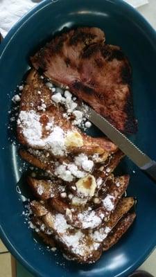 Yummy French toast and ham