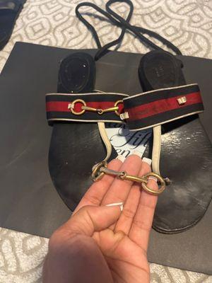 GUCCI sandals. Hardware fix & clean. BEFORE PHOTO