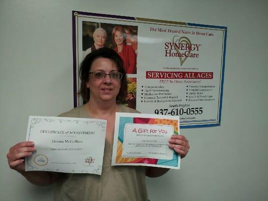 Caregiver Donna - Outstanding Service Award