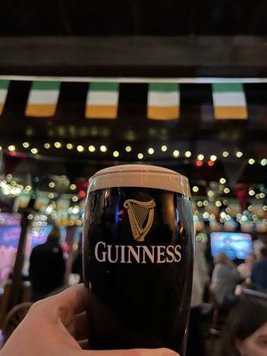 A well-poured pint of Guinness