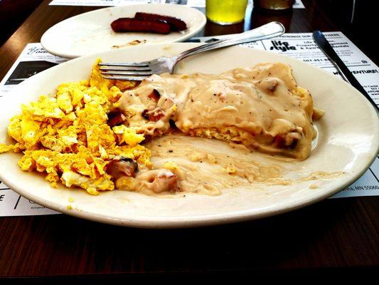 Biscuits and gravy w/ scrambled eggs