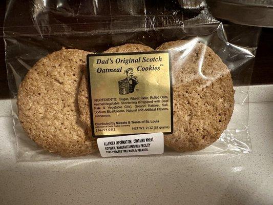 Dads original oatmeal cookie