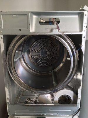 We will take your dryer apart to clean it. Call us today let us help you.