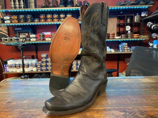 Resole Lucchese Boots with some Half Soles and New Heels and Denvers Best Cobbler Shop