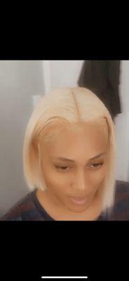 Blonde bob lace wig