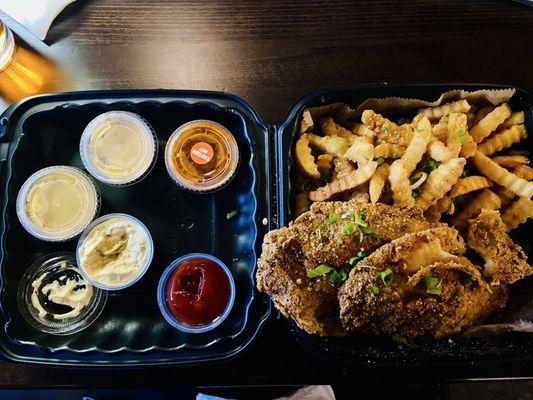 Fish and Chips.  Holy portion size, Batman!