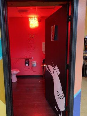 Trippy Pink Panther bathroom