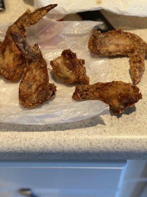 Another photo of these wings that look like they were leftovers.