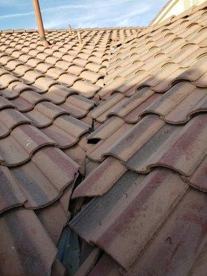 Repaired roofing tiles