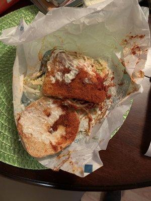 Is that a spicy fish sandwich or a pile of seasoning?