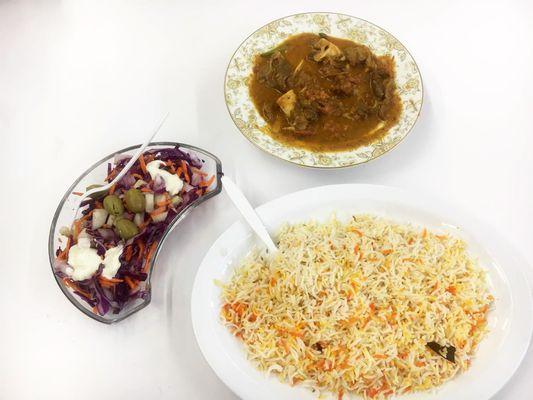 Goat karahi with rice most loved