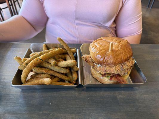 Chicken Bacon Ranch Sandwich w/Fried Green Beans